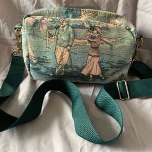 Vintage Tapestry by Holdings Fine Accessories Golf Sport Embroidered Zipper Cros